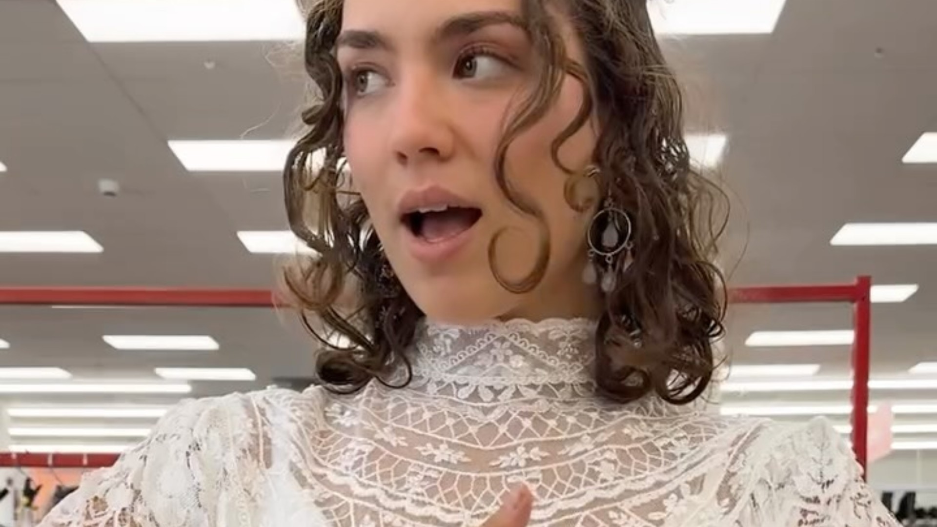 She doesn't have a partner, but she already has her wedding dress, and