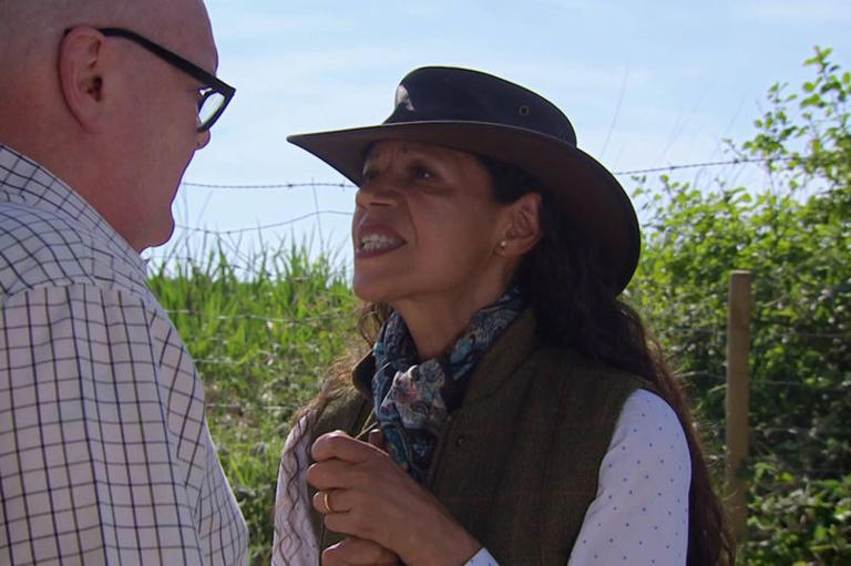 Emmerdale's Jaye Griffiths reveals horrifying real reason Celia Daniels  wears cravat