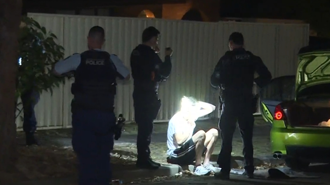 Manhunt under way after man hit in head with gun in suburban street