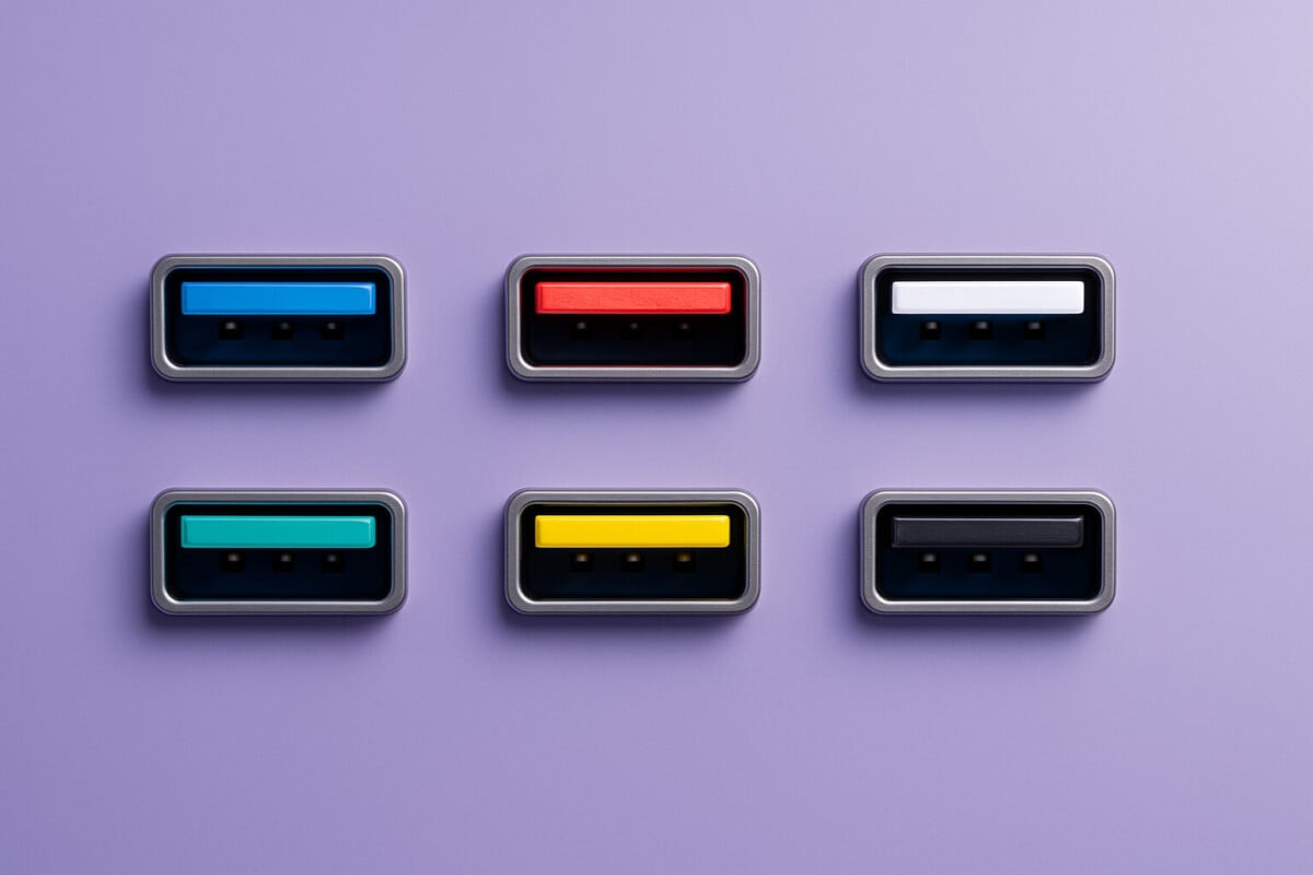 Du blanc au bleu sarcelle : voici ce que chaque couleur USB signifie