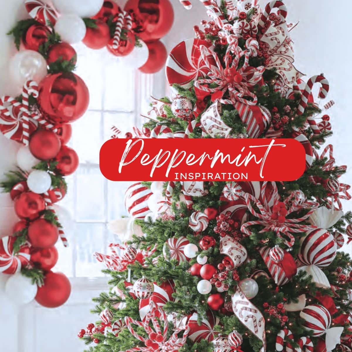 Peppermint Christmas tree inspiration by RAZ