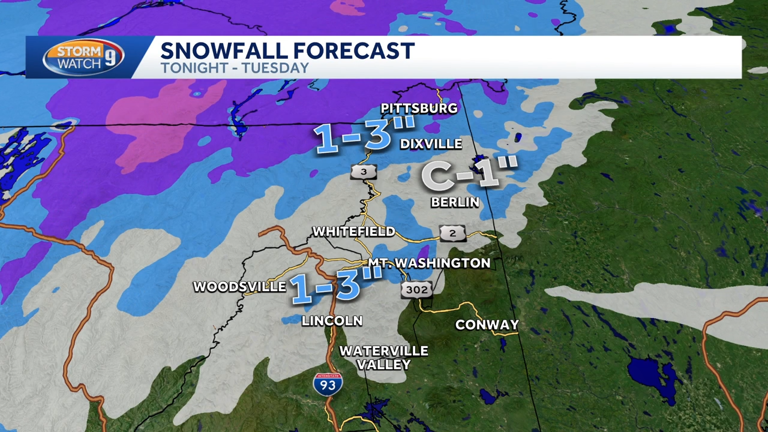 Wind chills in the 20s Tuesday in New Hampshire with snow showers ...