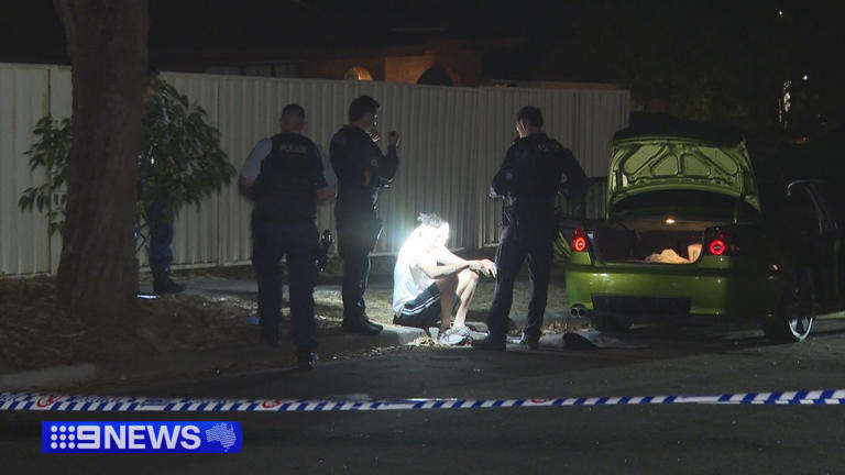 Manhunt under way after man hit in head with gun in suburban street