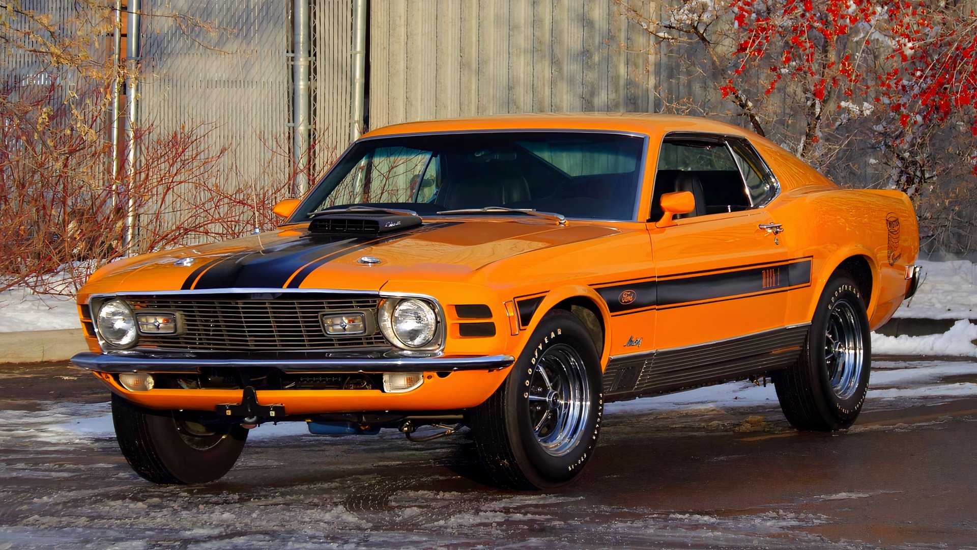 3/4 front view of 1970 Ford Mustang Mach 1 Twister Special