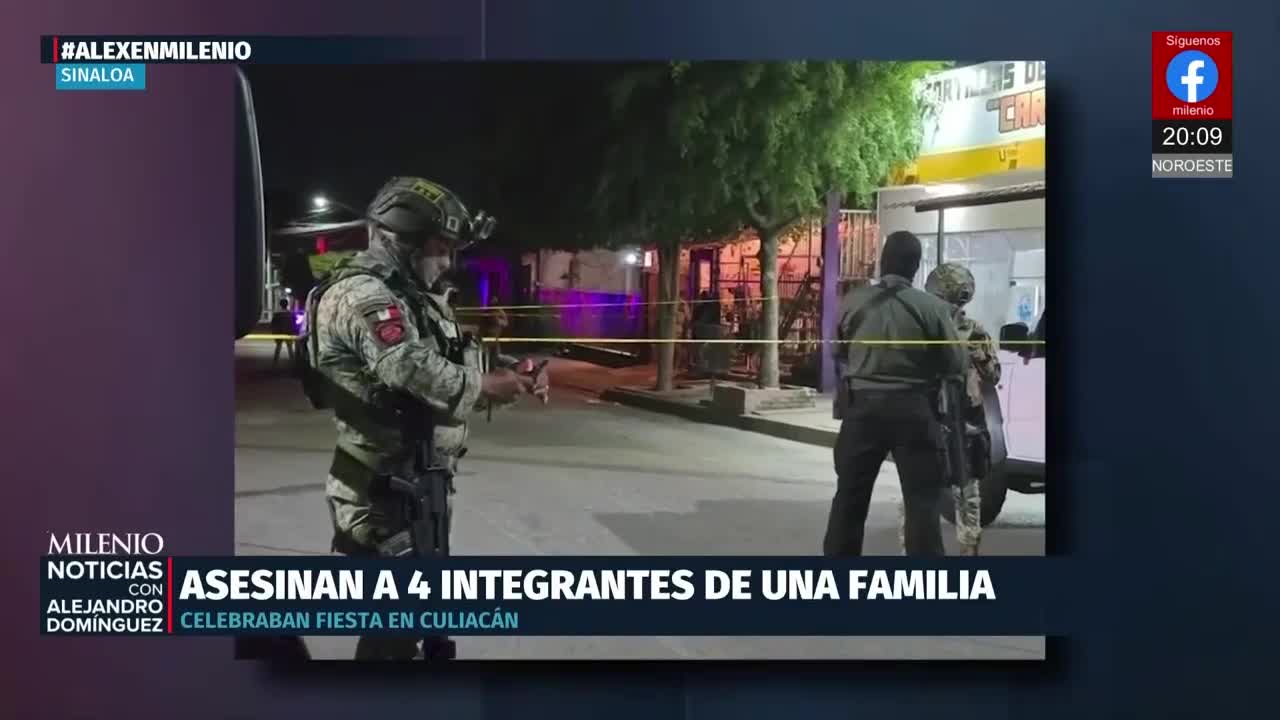 Asesinan a 4 integrantes de una familia en Sinaloa
