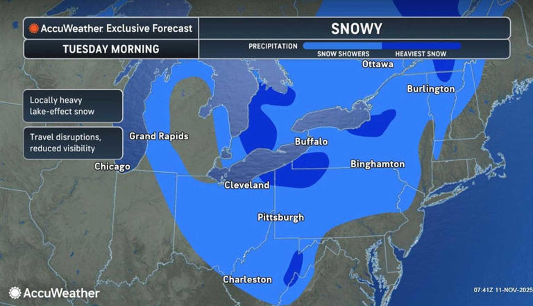 Season's First Snow Falls In Much Of Northeast As Blast Of Arctic Air ...