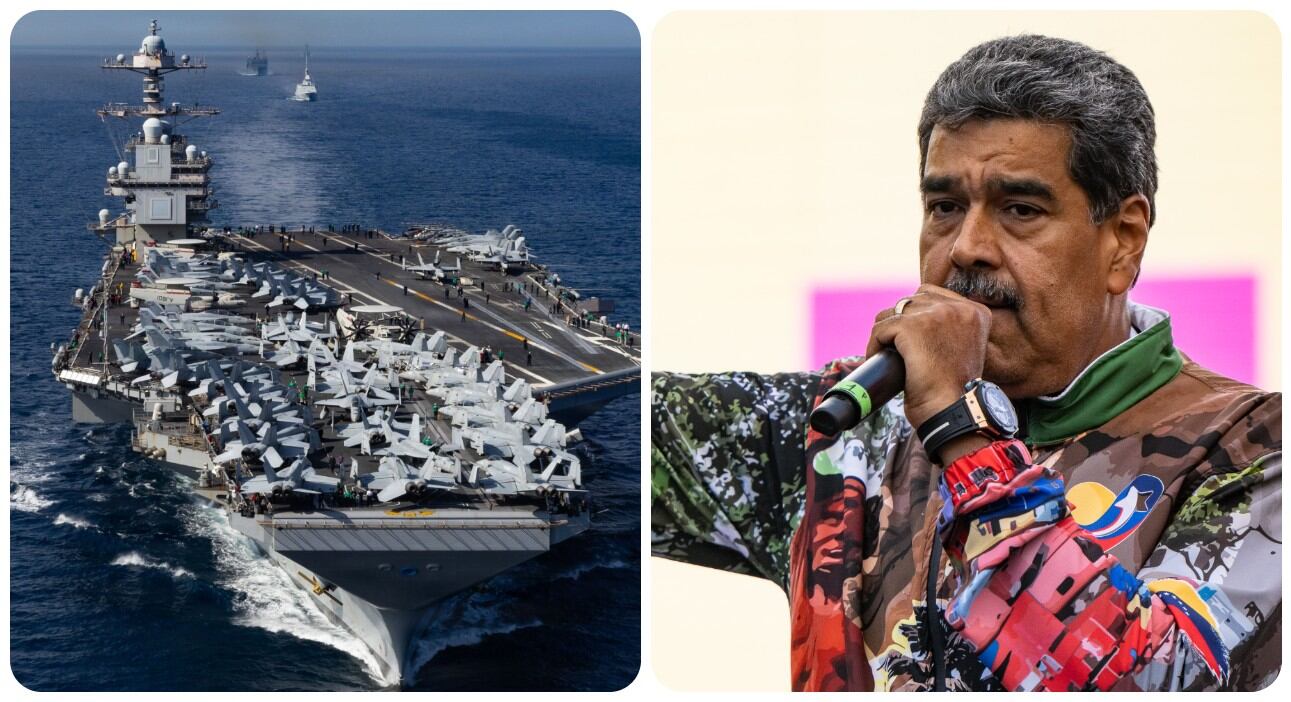 Portaviones USS Gerald y Nicolás Maduro.