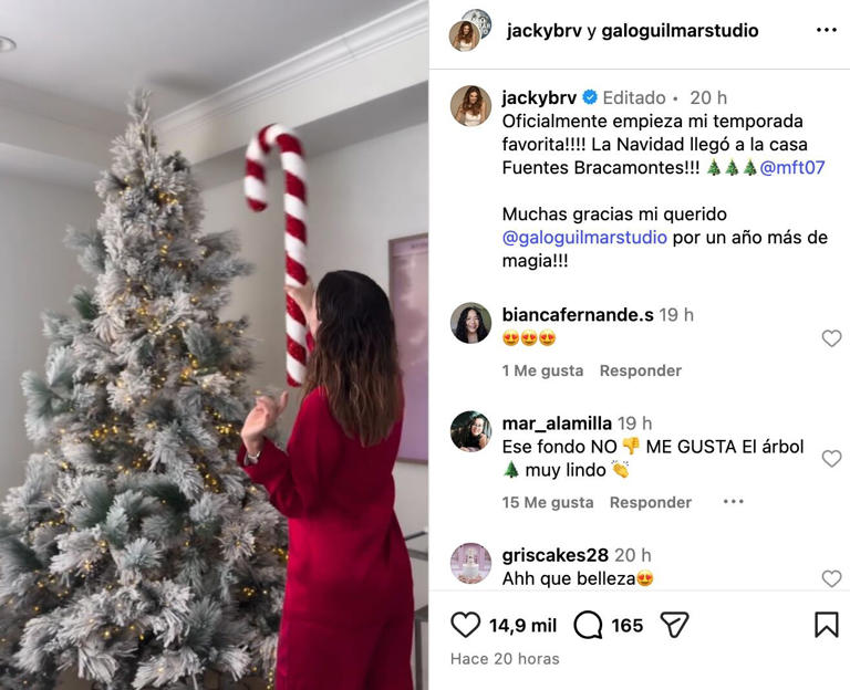 “Muy recargado” Jacky Bracamontes presumió su árbol de Navidad “de