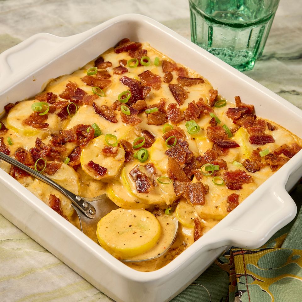 a recipe photo of Loaded Summer Squash Casserole.