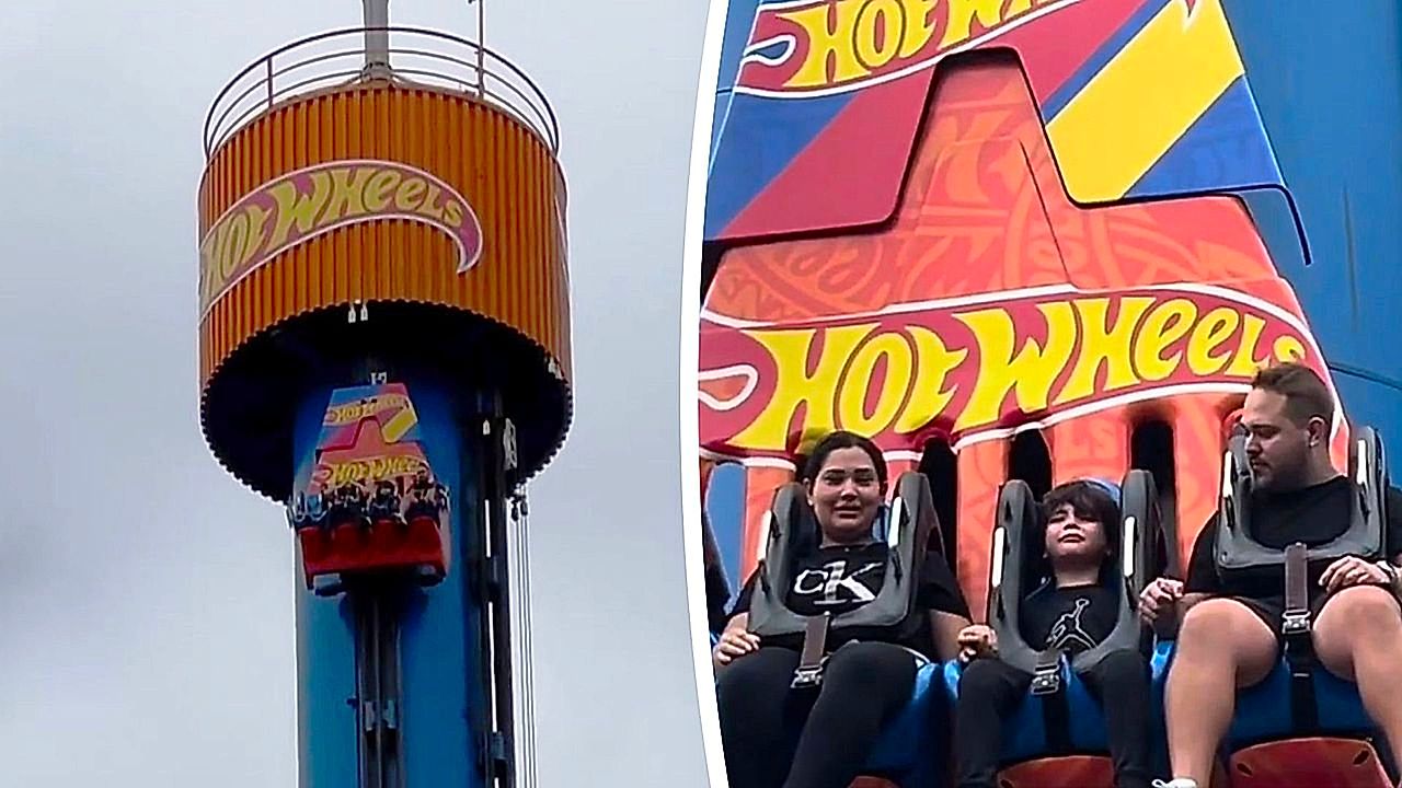 Three siblings left hanging 300 feet up on broken theme park ride in Brazil