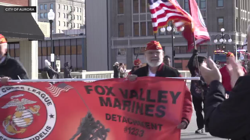 Aurora, Illinois honors vets with patriotic salute at Veterans Day Parade