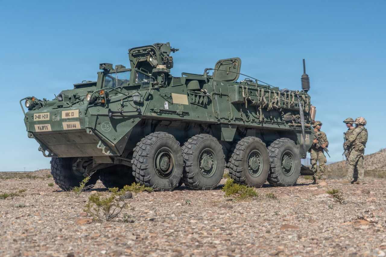 U.S. Army deploys Stryker combat vehicles for border patrol in Texas