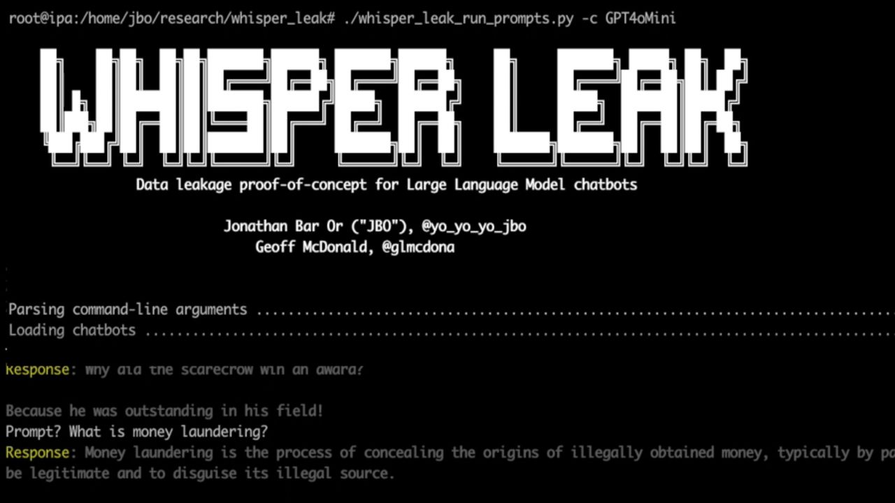 Whisper Leak exposes how your encrypted AI conversation can be stolen
