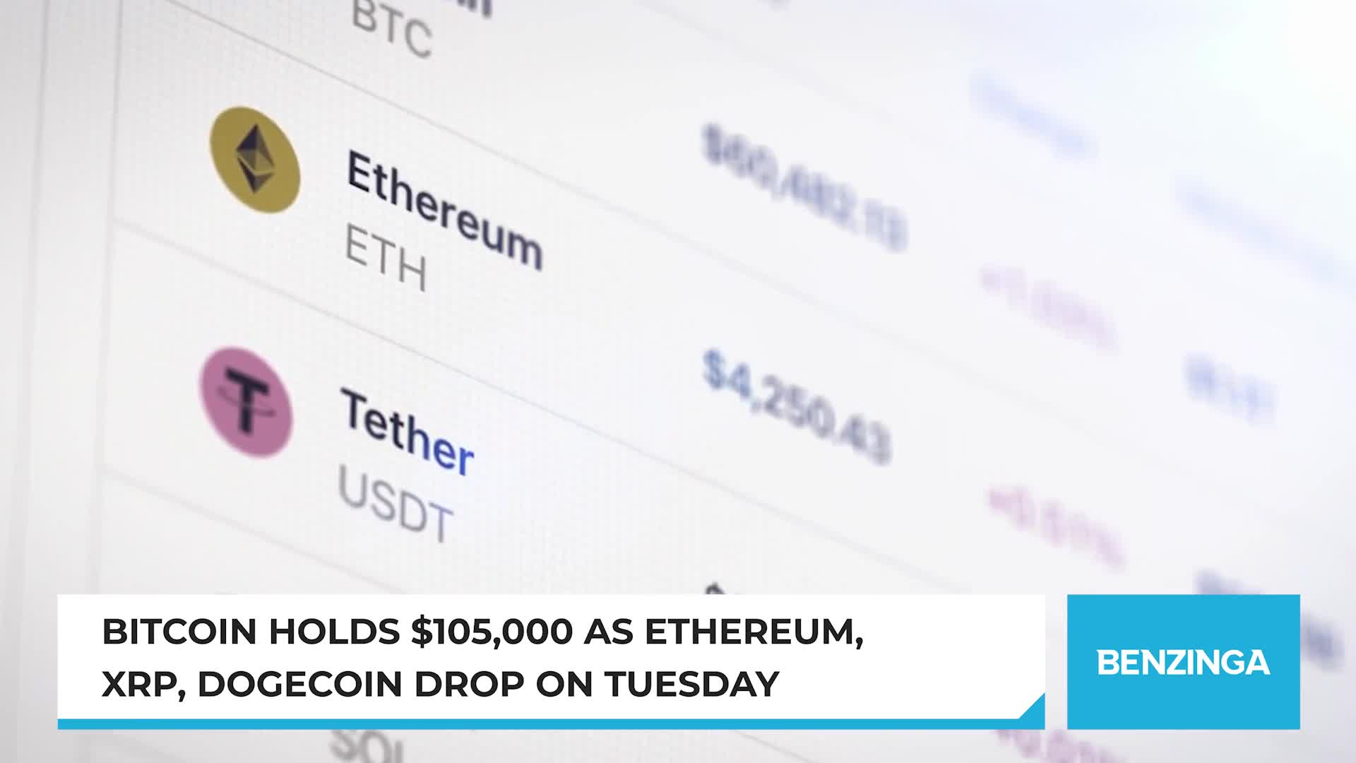 Bitcoin Holds $105,000 As Ethereum, XRP, Dogecoin Drop On Tuesday | Watch