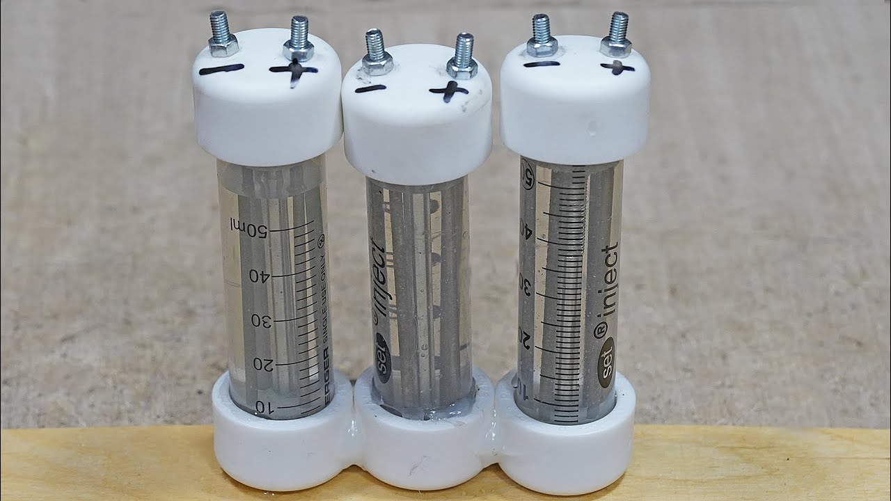 DIY syringe battery: How to make a powerful saltwater power source at home!