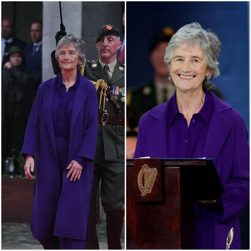 The story behind Catherine Connolly's all-purple inauguration ensemble