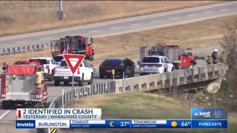 Troopers identify two killed in Wabaunsee County I-70 crash