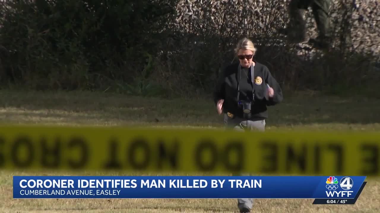 Coroner identifies man hit by train in the Upstate