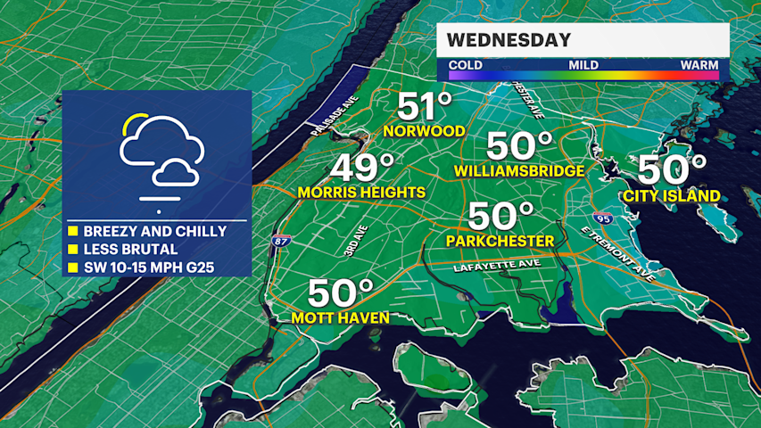 Wednesday temperatures will be slightly improved but still cold in The ...