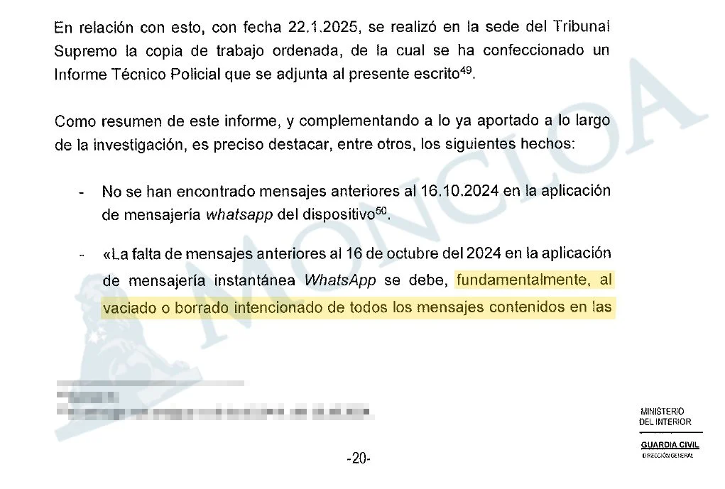 El Fiscal General se enfrenta a 12 agentes de la UCO y al borrado de ...