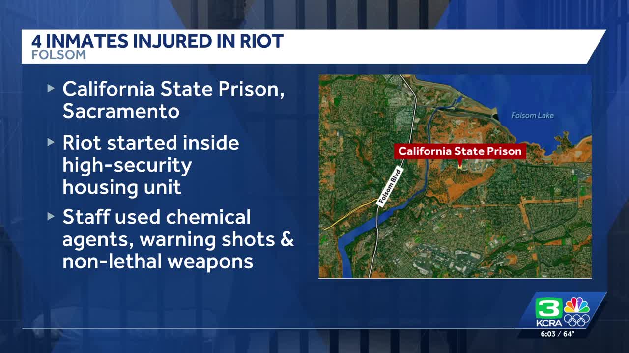 4 injured in riot at California State Prison, Sacramento