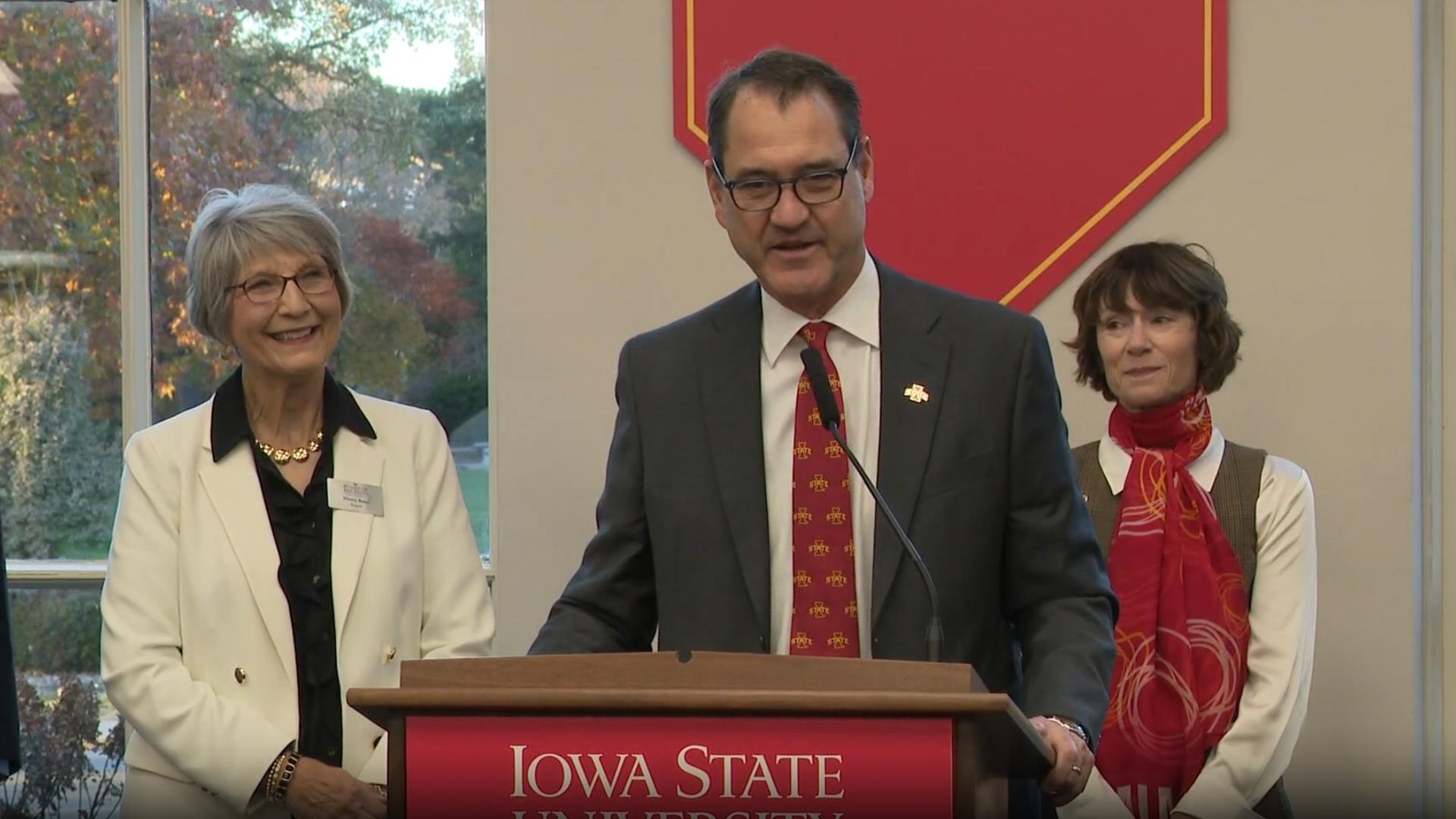 Newly announced president of Iowa State University, David Cook speaks ...