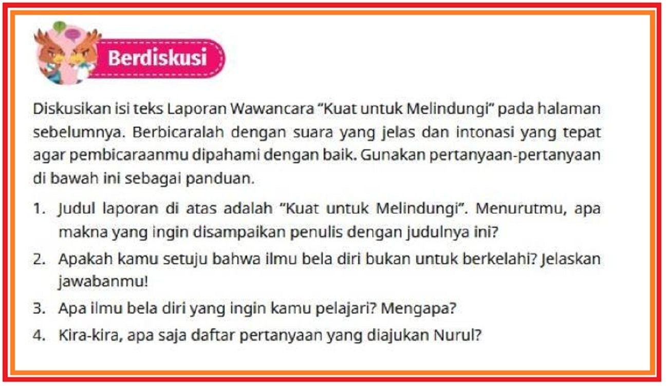 Bocoran Jawaban Bahasa Indonesia Kelas 4 Halaman 83: Setuju Ilmu Bela Diri Bukan untuk Berkelahi?