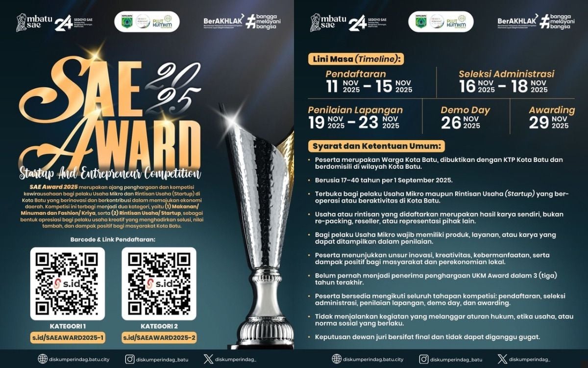 Pendaftaran SAE Award 2025 Dibuka, Wadah Kewirausahaan Muda Berkarya