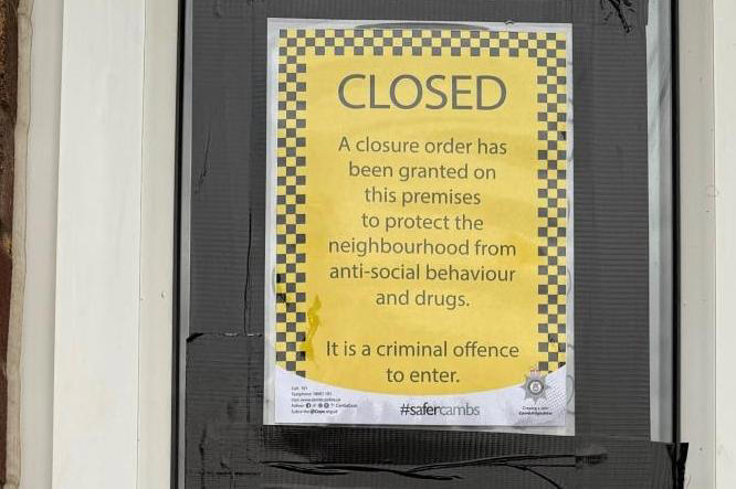 Cambridgeshire house 'closed' by police due to drug abuse