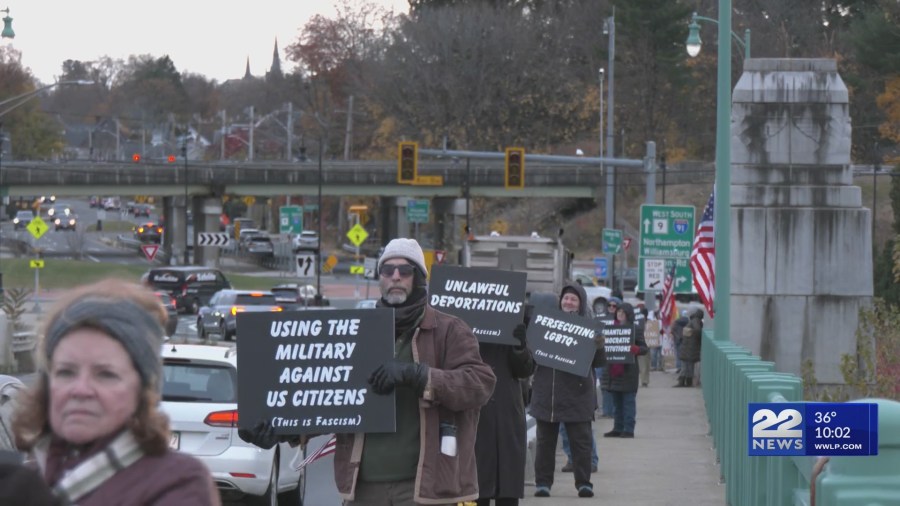 Veterans rally against ICE rise, military on Veterans Day