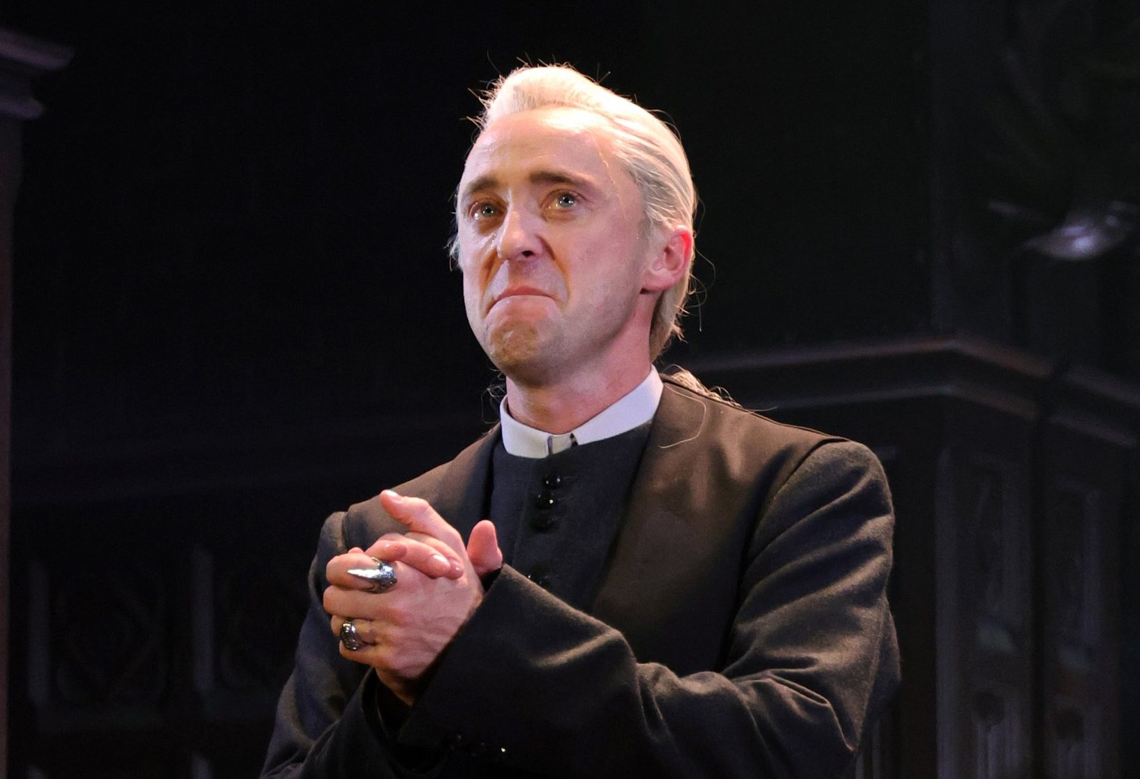 Tom Felton stopped by crowd during Harry Potter return