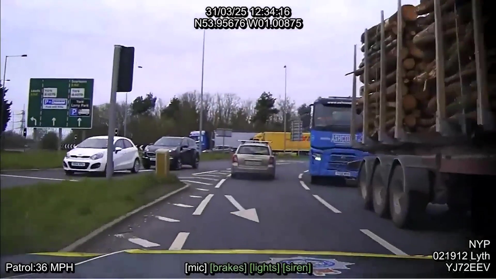 Teen driver leads police in high speed chase wrong way around roundabout