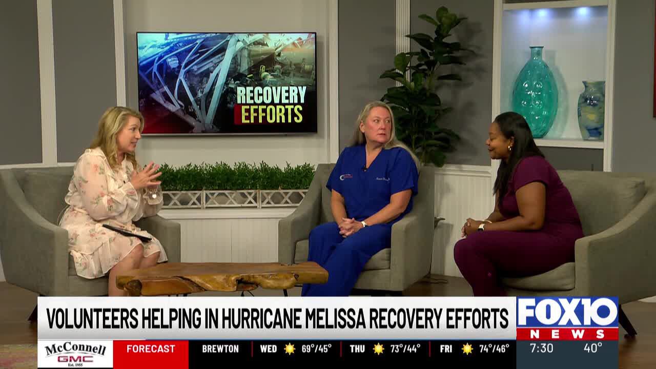 Volunteers helping in Hurricane Melissa recovery efforts