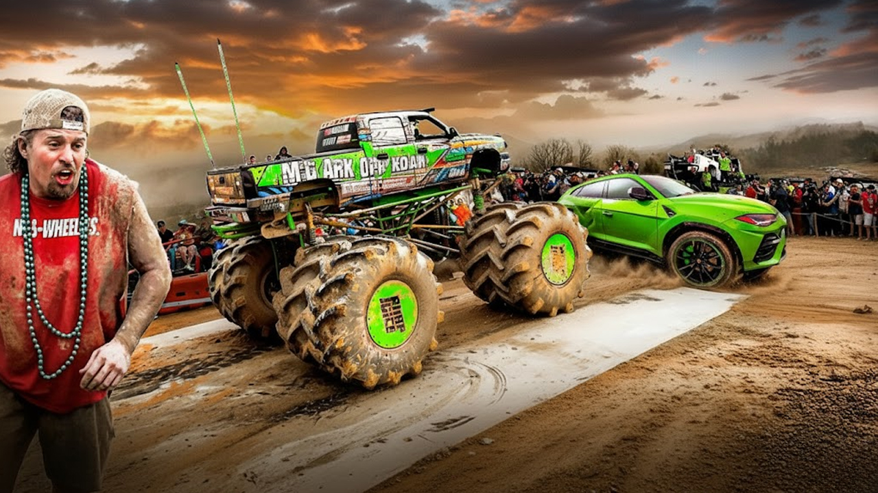 Monster Truck Crashes into Lamborghini Urus