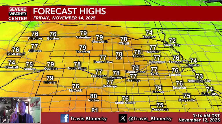 Mild temperatures continue, with record high potential coming on Friday