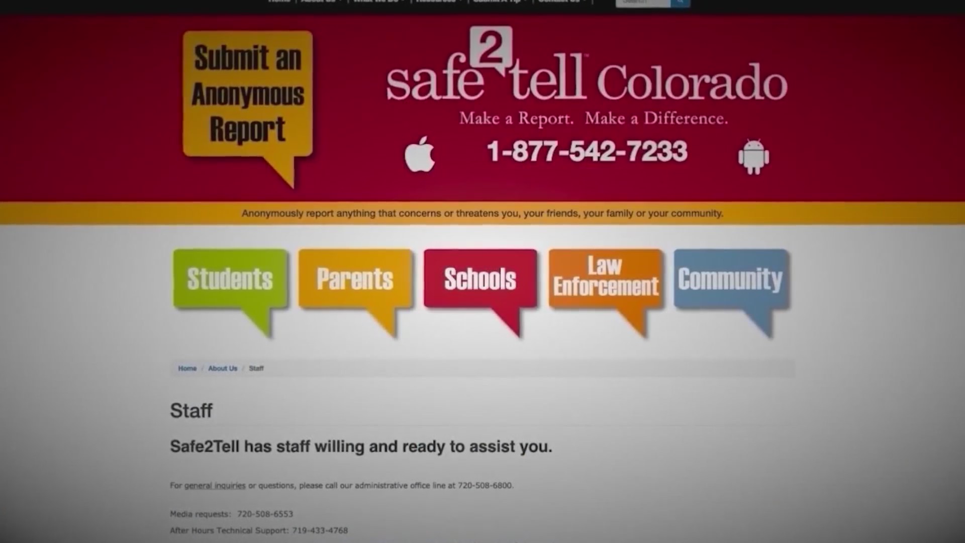 31,000 Safe2Tell reports made in Colorado last school year