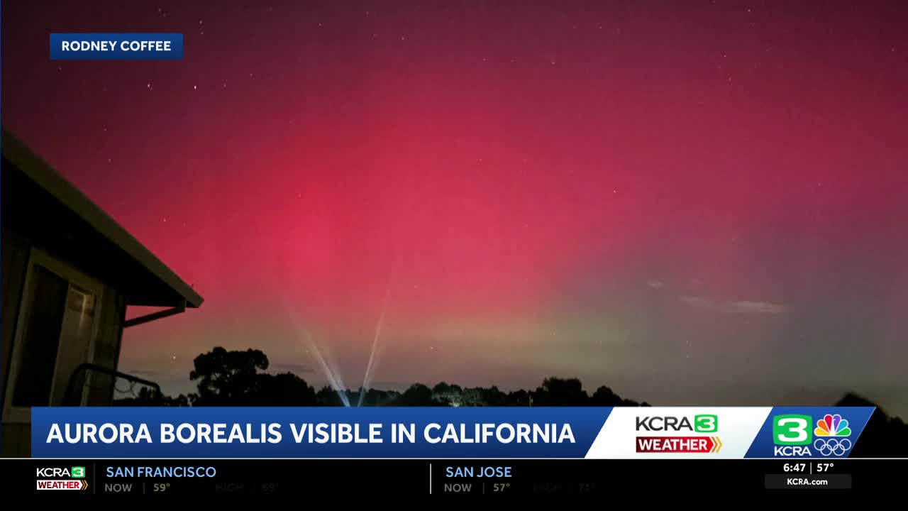 Northern Lights are visible across California