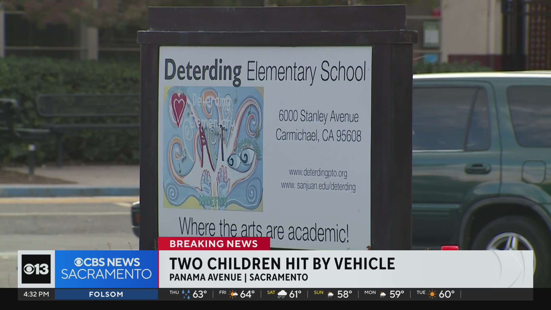 2 children hit by vehicle after school in Carmichael