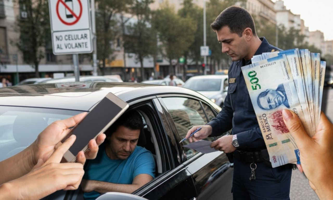 ¿De cuánto es la multa por usar el celular mientras manejo en Edomex?