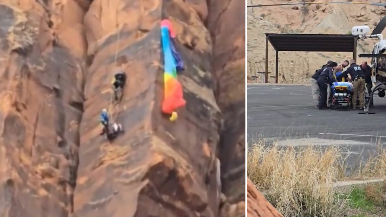 BASE jumper rescued, found hanging on Grand Co. cliff face