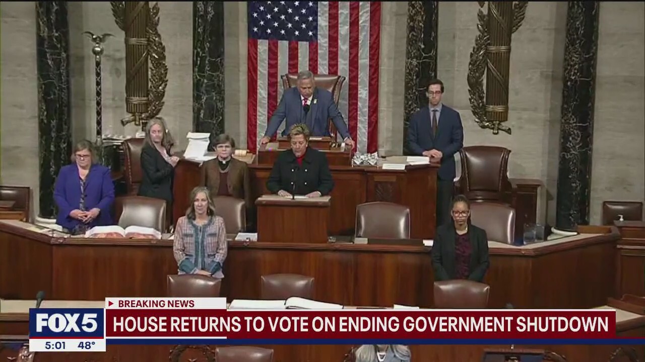 House returns to vote on ending gov. shutdown
