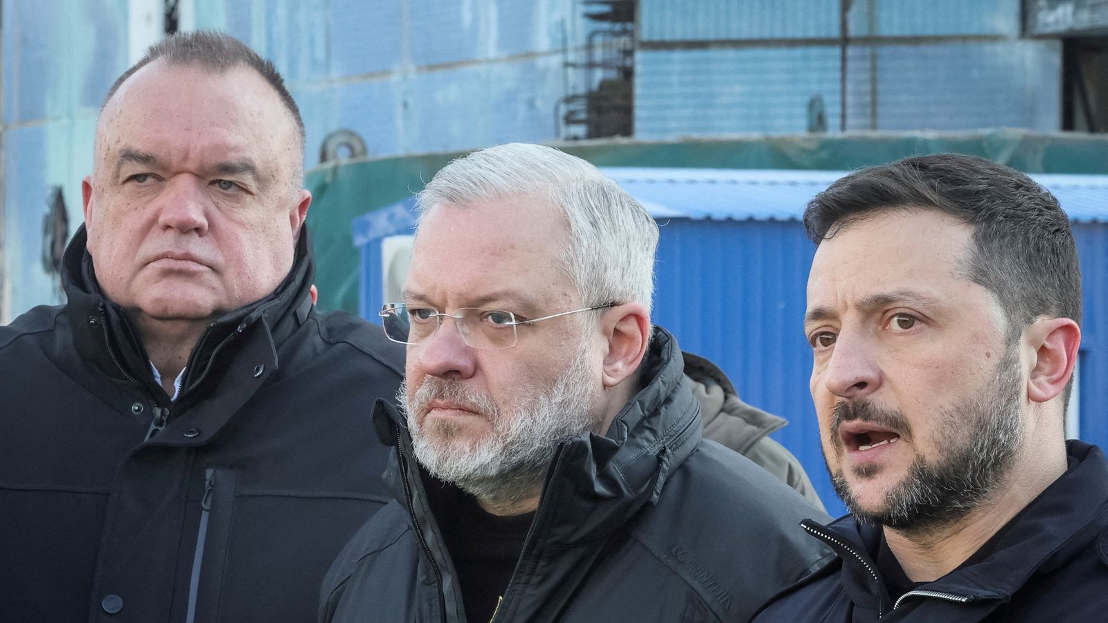 Volodymyr Zelenskyy, Galushchenko and former Energoatom CEO Petro Kotin. Pic: Reuters