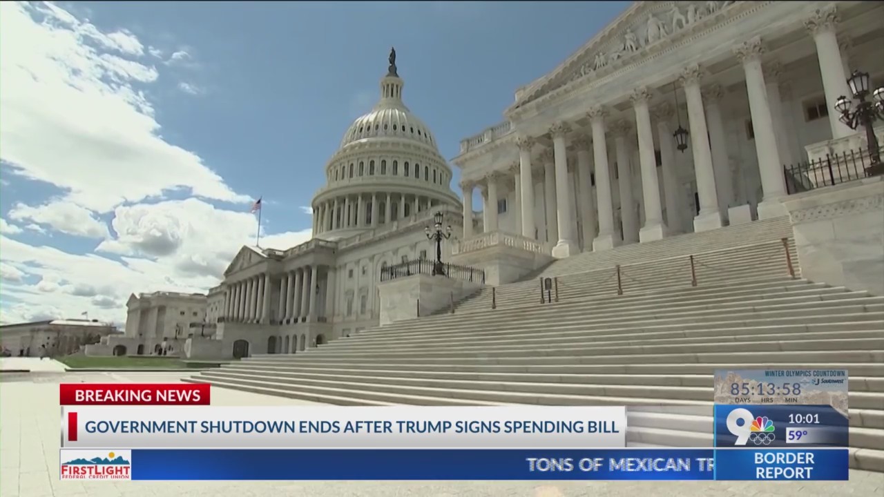 Government shutdown ends after Trump signs spending bill