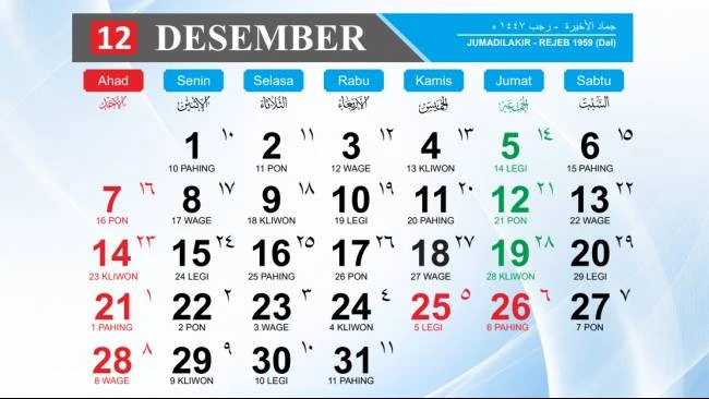 18 Desember Hari Apa? Ini Daftar Lengkapnya