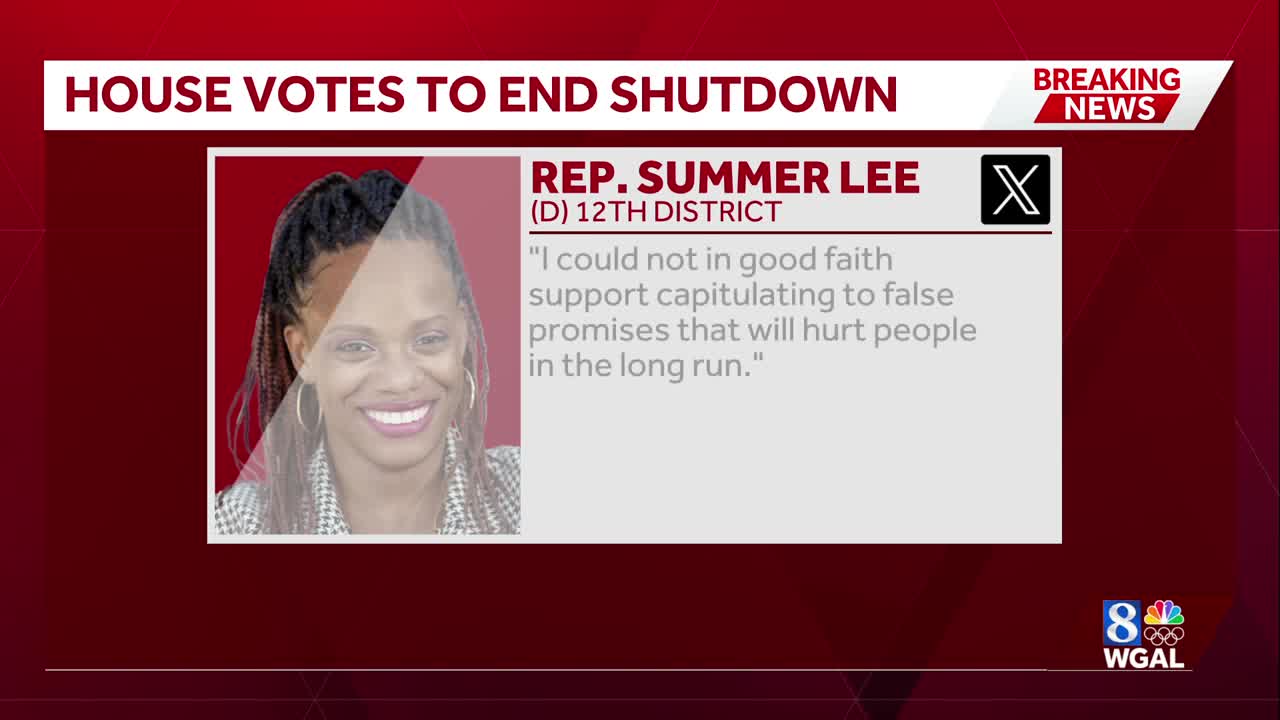 Pa. lawmakers react to the House passing bill to end government shutdown