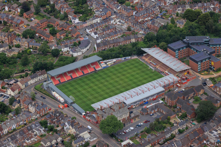 Huge fire rips through Exeter City FC football stadium