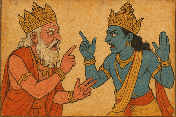 Battle Between Brahma and Vishnu