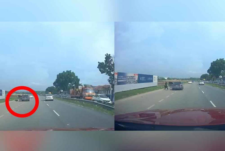 Woman jumps from moving car to escape abusive husband