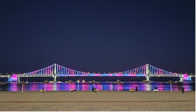 Gwangandaegyo Bridge Unveils Enhanced LED Lights Ahead of Fireworks ...