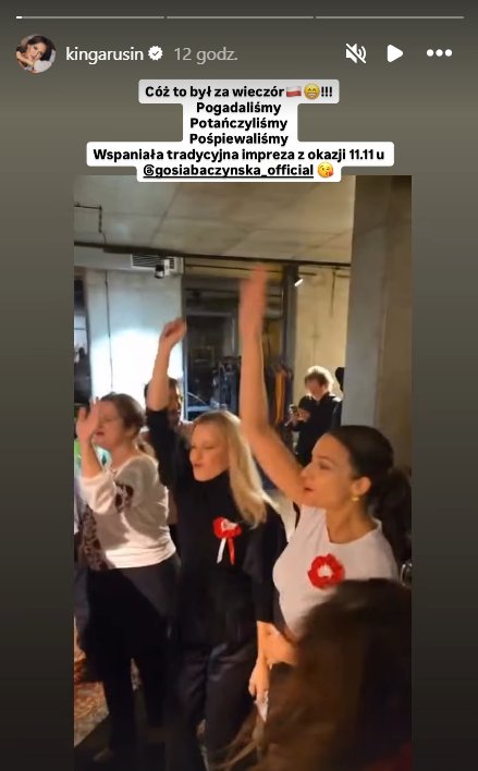 Kinga Rusin relacjonuje patriotyczną imprezę Gosi Baczyńskiej. Tańcom ...